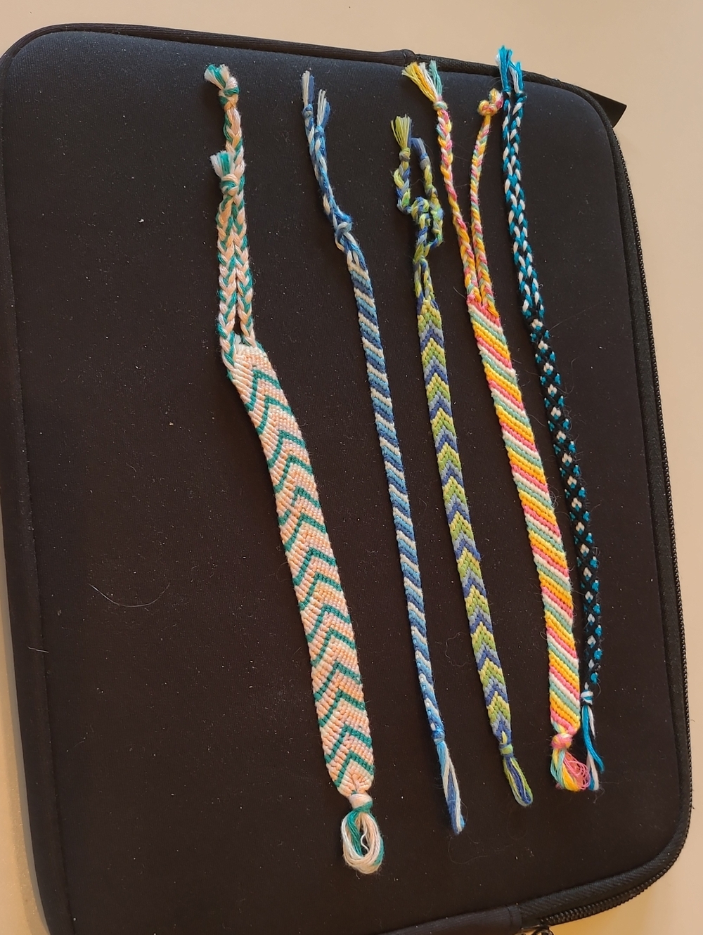 Handmade Multicolor Friendship Bracelet Bundle- Blue, Pink, Yellow & Green